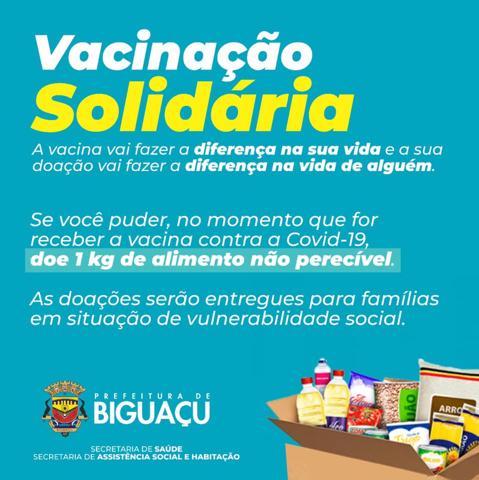 Hoje (07), a vacinação continua para os idosos 66+