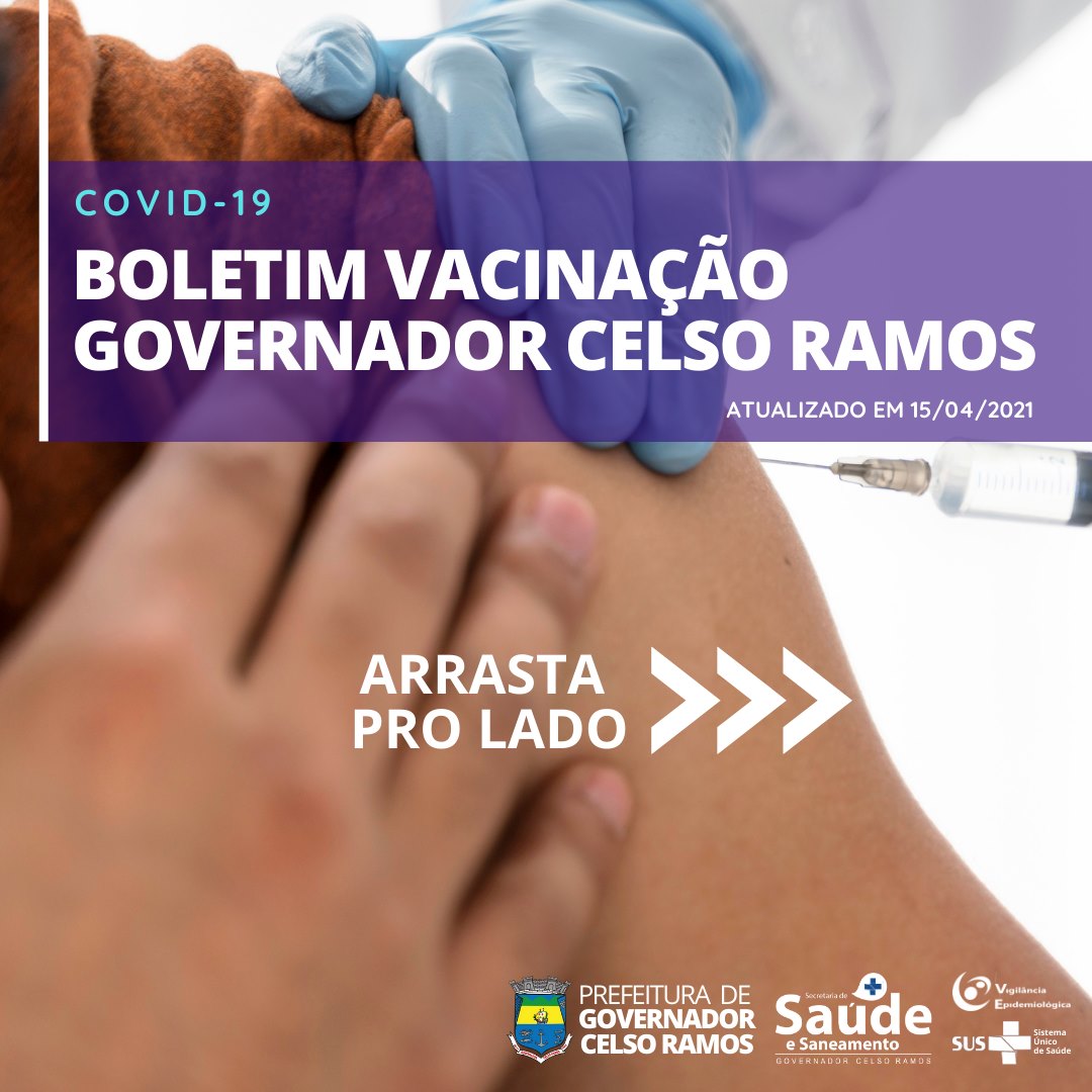 BOLETIM VACINAÇÃO COVID-19 GOVERNADOR CELSO RAMOS 15.04.21