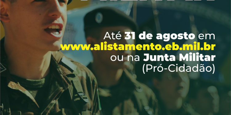 Jovens têm até o dia 31 de agosto para realizar alistamento militar