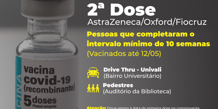 Biguaçu realiza nova etapa de aplicação da segunda dose da vacina AstraZeneca