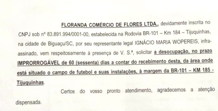 Construtora Moinho na mão grande quer acabar com o “Campo do Tijuquinhas Futebol Clube”