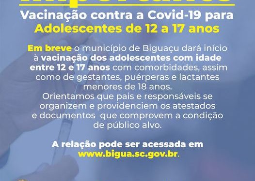 Biguaçu aguarda chegada de doses para vacinar adolescentes e aplicar reforço em idosos