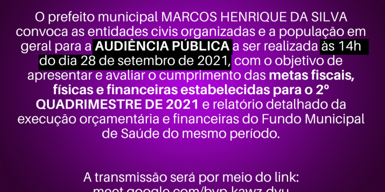 Convocação para Audiência Pública 