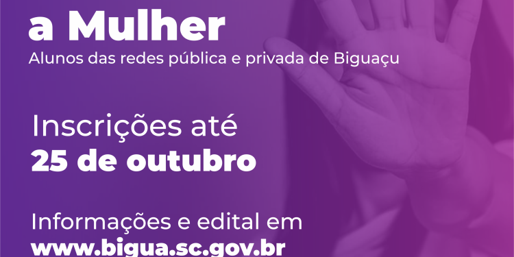 Prefeitura de Biguaçu promove concurso de redação sobre combate à violência contra a mulher