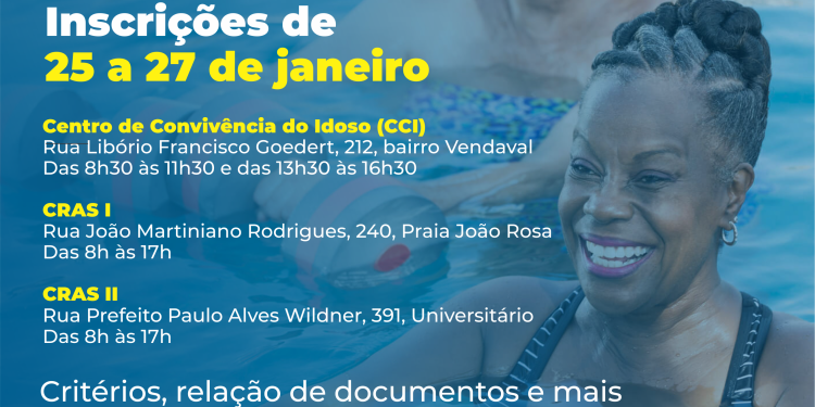 Prefeitura de Biguaçu oferece aulas gratuitas de hidroginástica para idosos