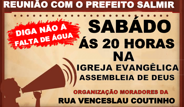 Unidos os moradores das Ruas Venceslau Coutinho e Glória Meurer jamais serão vencidos!