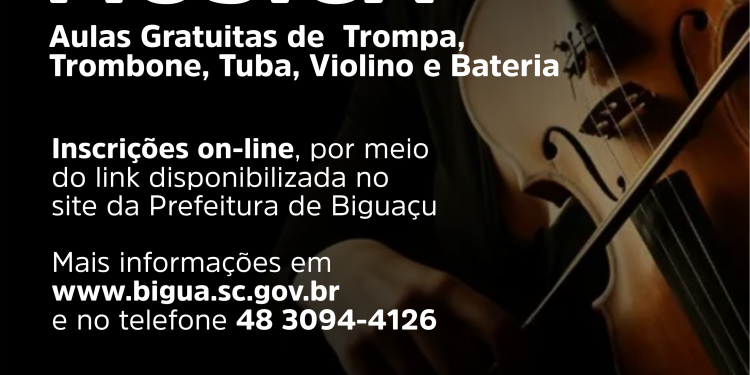 Vagas abertas na Escola de Música de Biguaçu