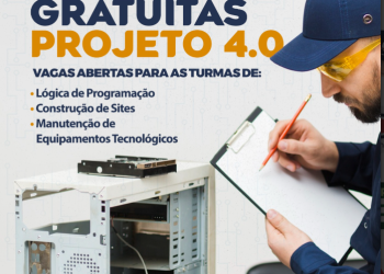 Projeto 4.0 tem inscrições abertas para oficinas gratuitas na área de tecnologia