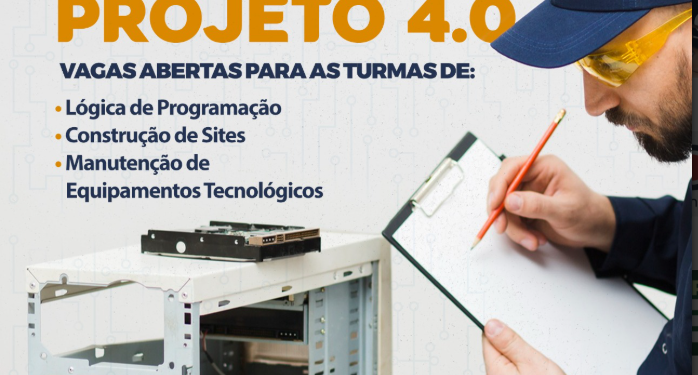 Projeto 4.0 tem inscrições abertas para oficinas gratuitas na área de tecnologia