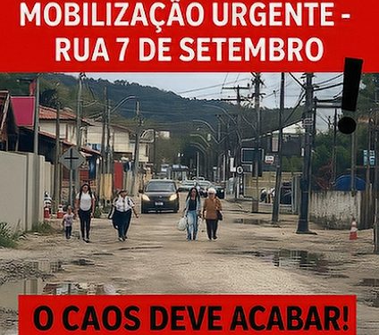 Moradores e comerciantes organizam manifestação contra atraso em obras na Rua 7 de Setembro