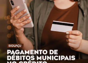 Prefeitura de Biguaçu passa a aceitar pagamento de débitos municipais com cartão de crédito